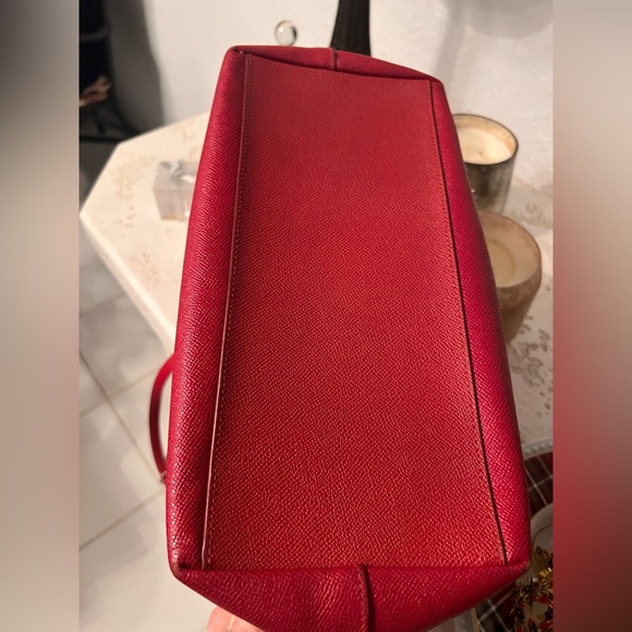 Coach Red Leather City Tote Bag - Picture 4 of 5